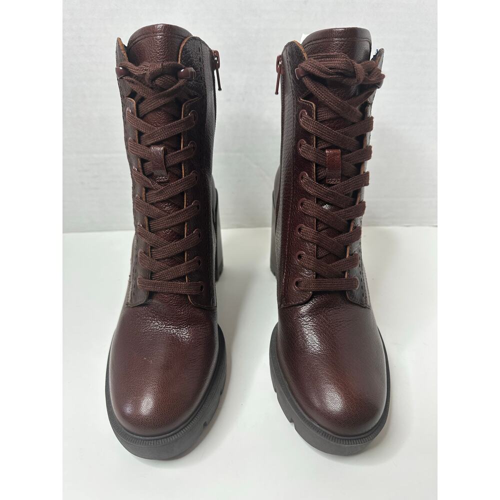 Naturalizer Women's Brown Lace-Up Heeled Boots